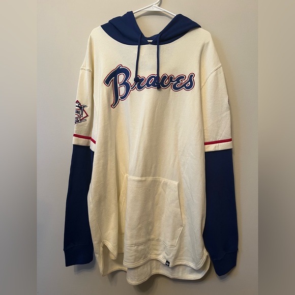 47 Other - Atlanta Braves NWT Baseball Trifecta Shortstop Pullover Hoodie ‘47 Brand Men 2XL